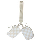 Beige Dual Pouch Wristlet - 10 Color Options