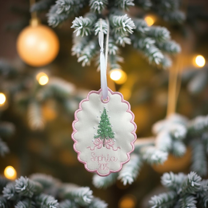 Personalized Embroidered Christmas Ornament