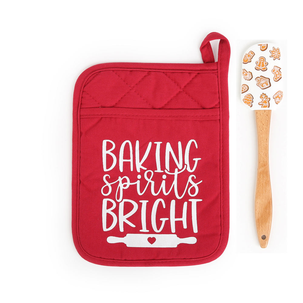 Cheerful Holiday Potholder and Spatula