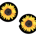  Car Coasters - Sunflower Black