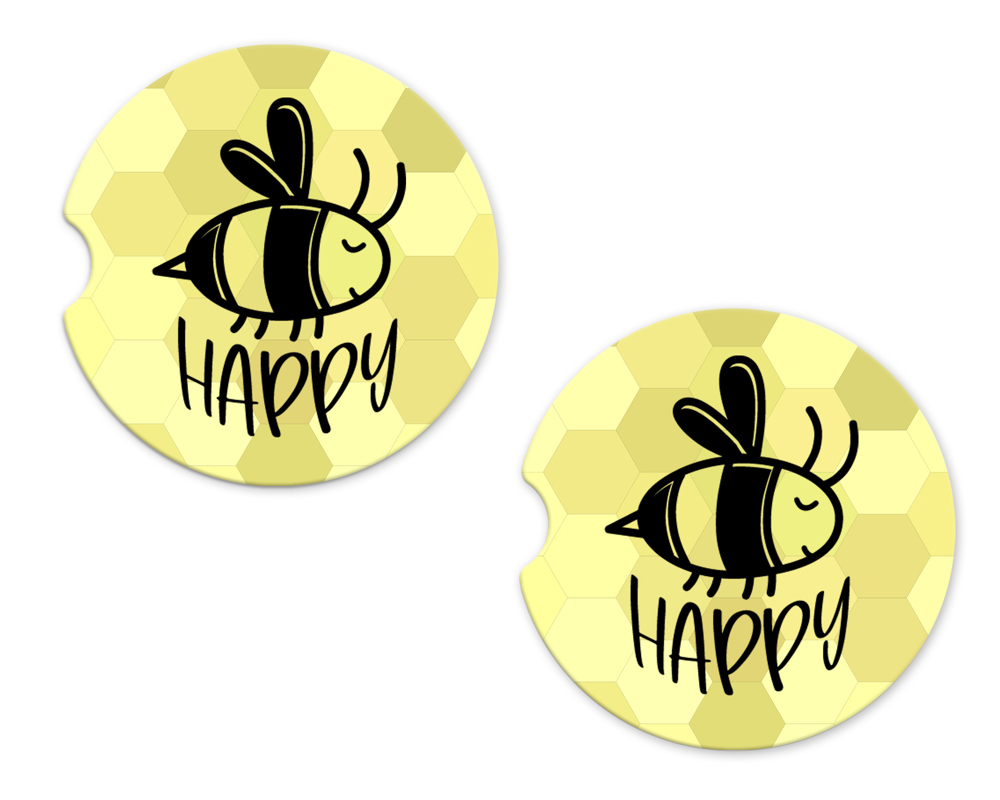 Car Coasters - Bee Happy