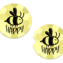  Car Coasters - Bee Happy