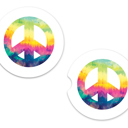  Car Coasters - Watercolor Peace Sign