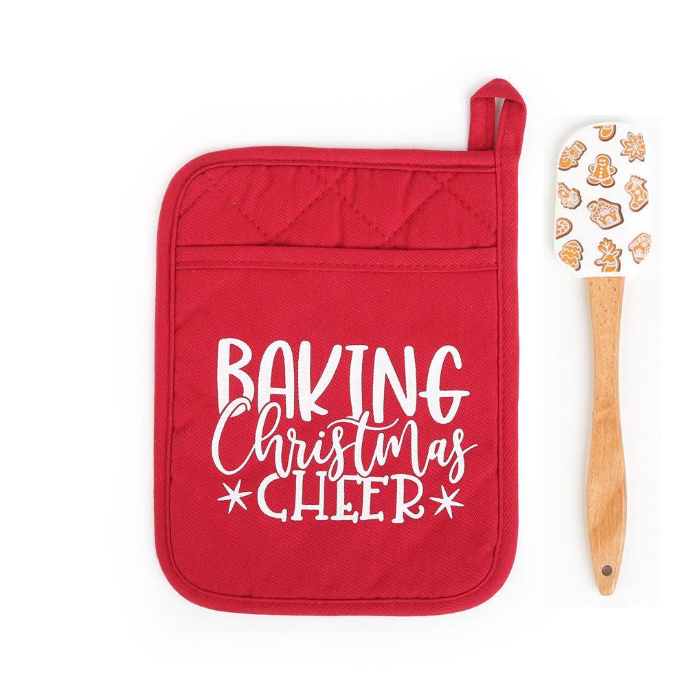 Cheerful Holiday Potholder and Spatula