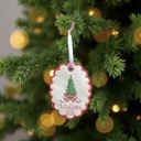 Red Personalized Embroidered Christmas Ornament