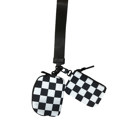 Black & White Checkered Dual Pouch Wristlet - 10 Color Options