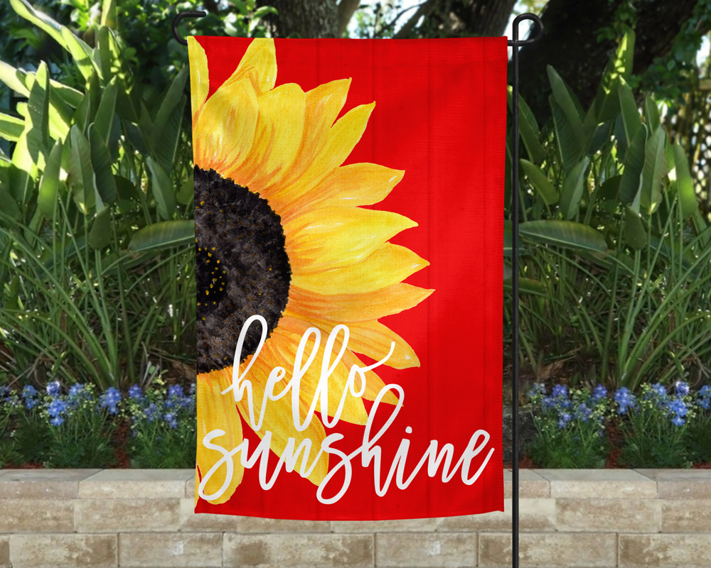 Garden Flag - Hello Sunshine Red