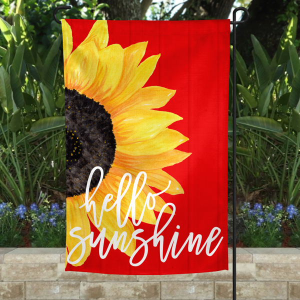 Garden Flag - Hello Sunshine Red