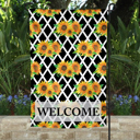  Garden Flag - Welcome Sunflower Lattice