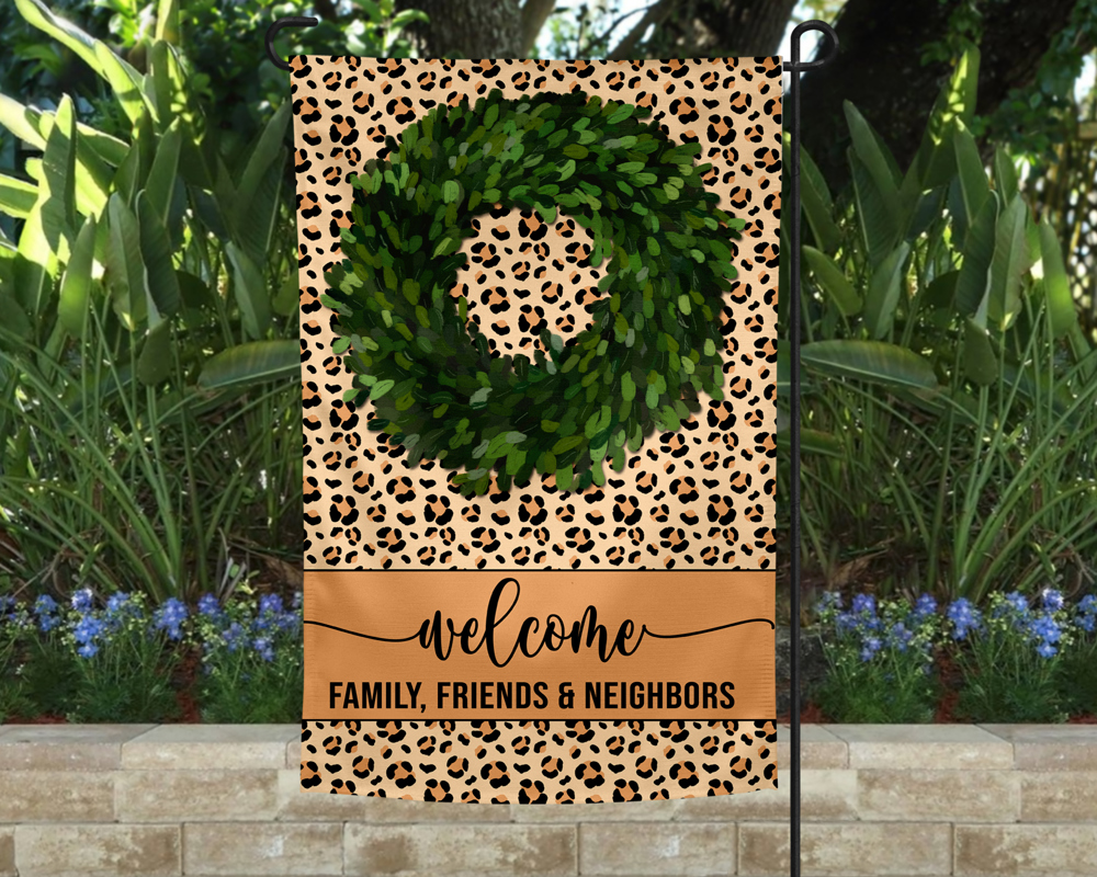 Garden Flag - Boxwood Leopard