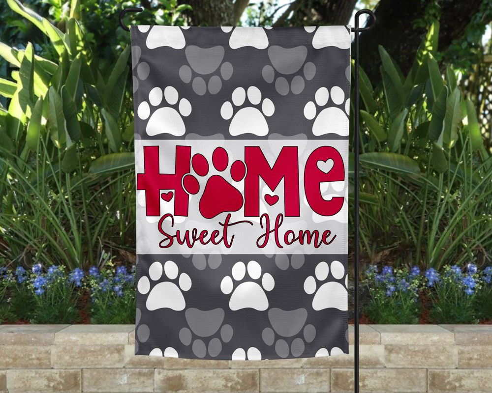 Garden Flag - Home Sweet Home Paw Prints