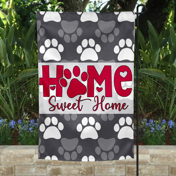 Garden Flag - Home Sweet Home Paw Prints