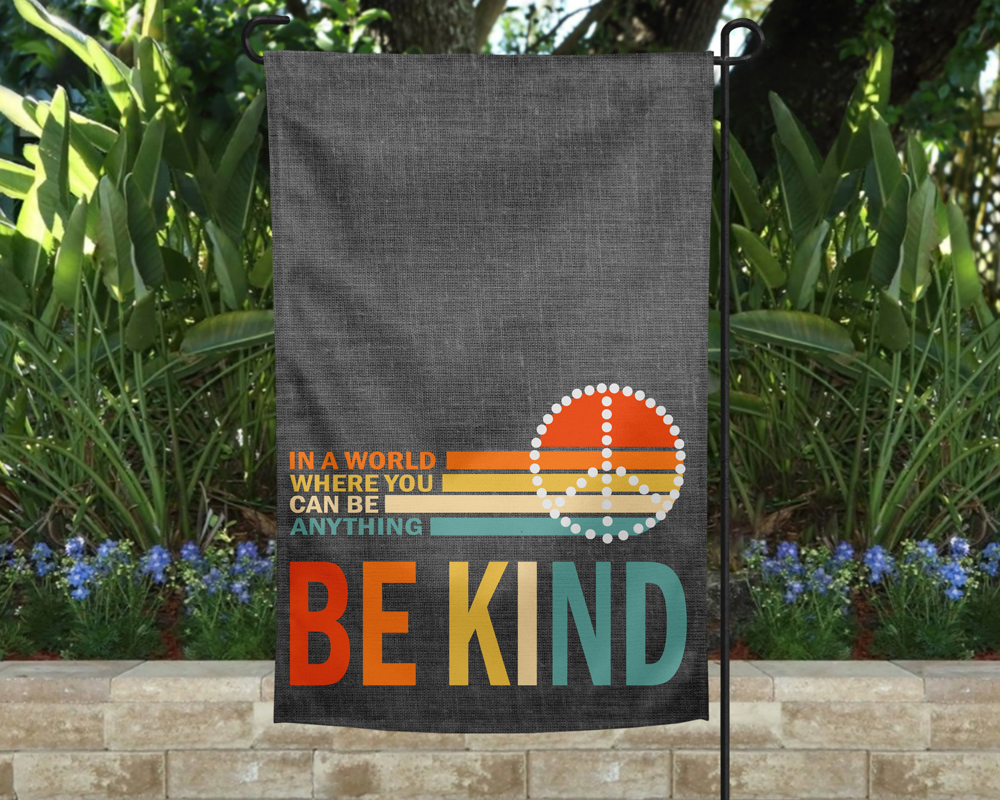 Garden Flag - Be Kind Gray