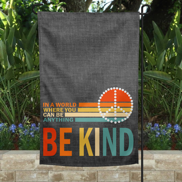 Garden Flag - Be Kind Gray