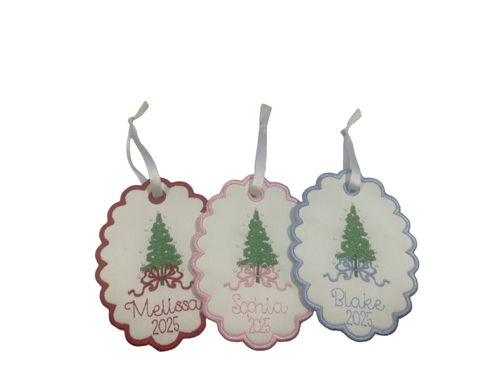 Personalized Embroidered Christmas Ornament