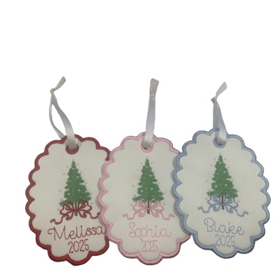 Personalized Embroidered Christmas Ornament