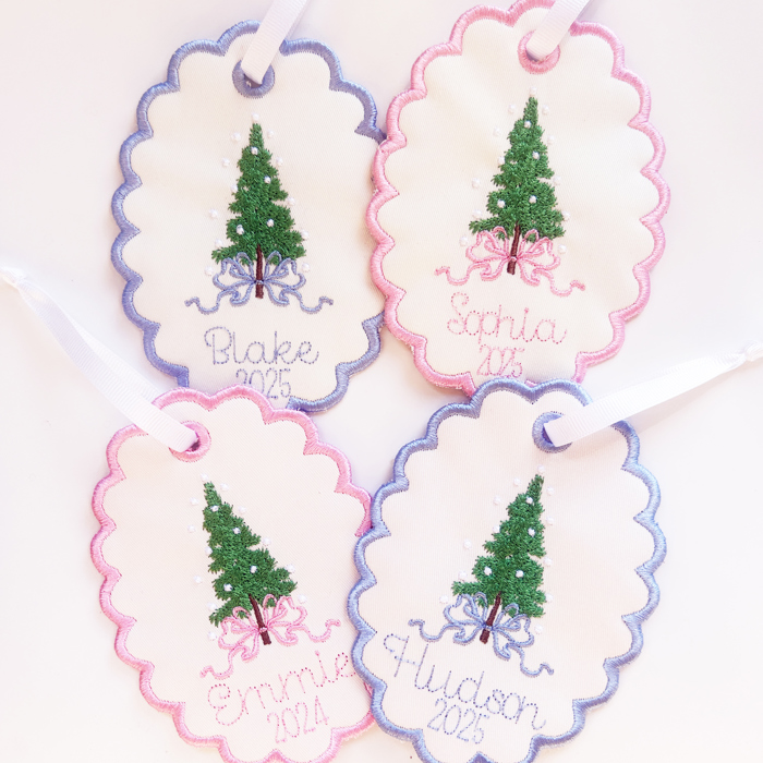 Personalized Embroidered Christmas Ornament