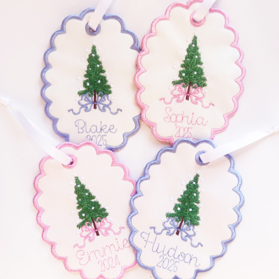 Personalized Embroidered Christmas Ornament