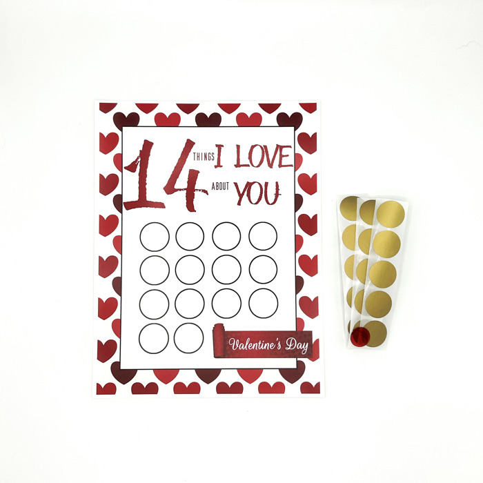 Valentine Scratch Off Print - 14 Things I or We Love About You