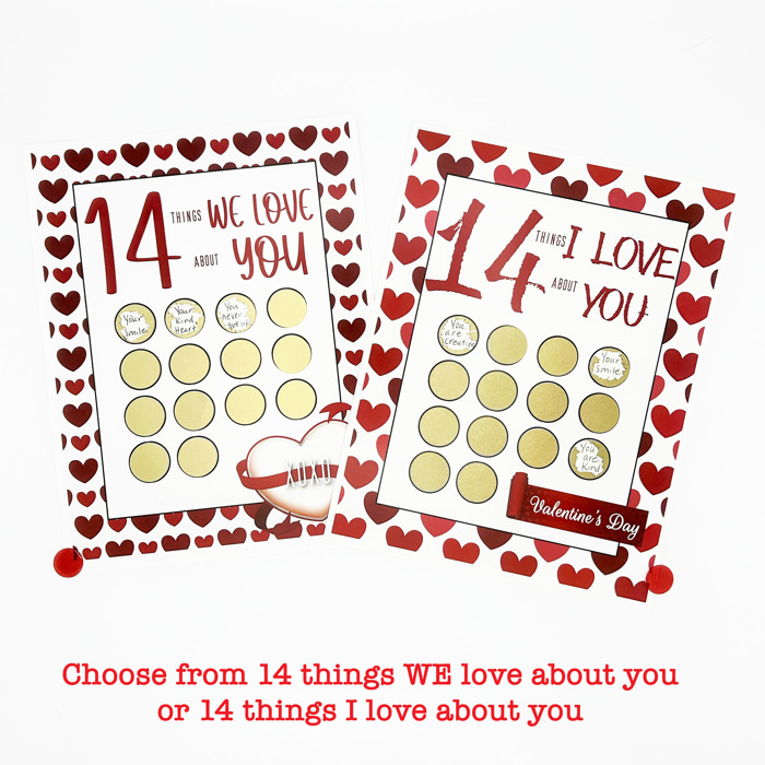 Valentine Scratch Off Print - 14 Things I or We Love About You