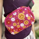  Crossbody Belt Bag Fanny Pack - Smiles, Flowers and Stars