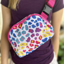  Crossbody Belt Bag Fanny Pack - Rainbow Leopard