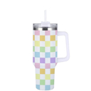  Pastel Checkered 40oz Stainless Steel Tumbler