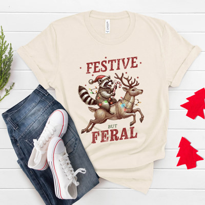 Tee - Festive But Feral Natural Colored T-shirt