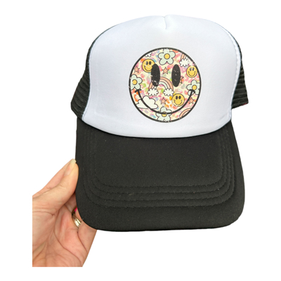 Trucker Hat - Distressed Smiley Face