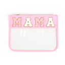 MAMA Colorful Clear Pouches with Varsity Letter Patches