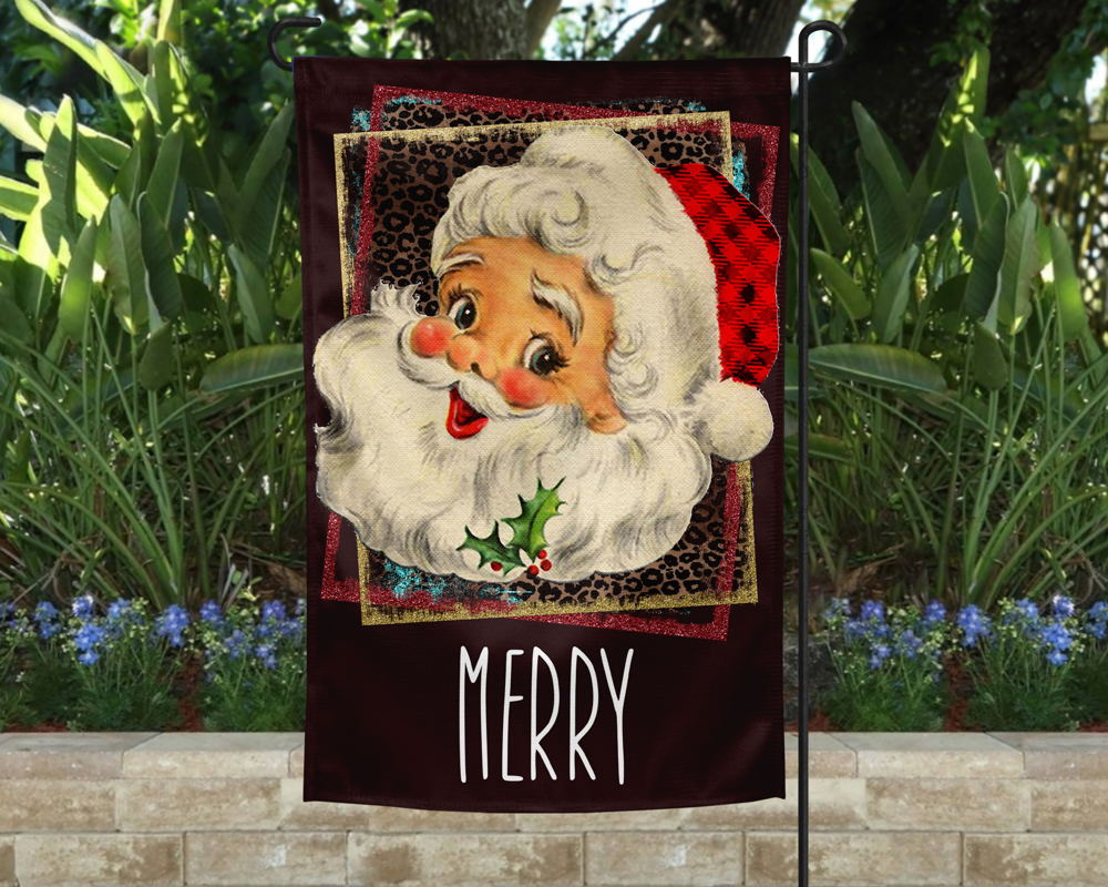 Garden Flag - Merry Vintage Santa