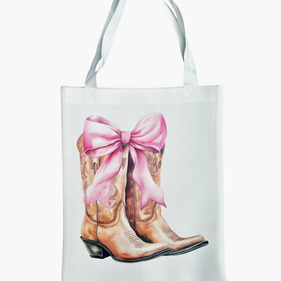 Tote bag - boots and bow