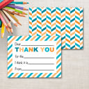 Blue Orange Thank You Card - Fill in the Blank