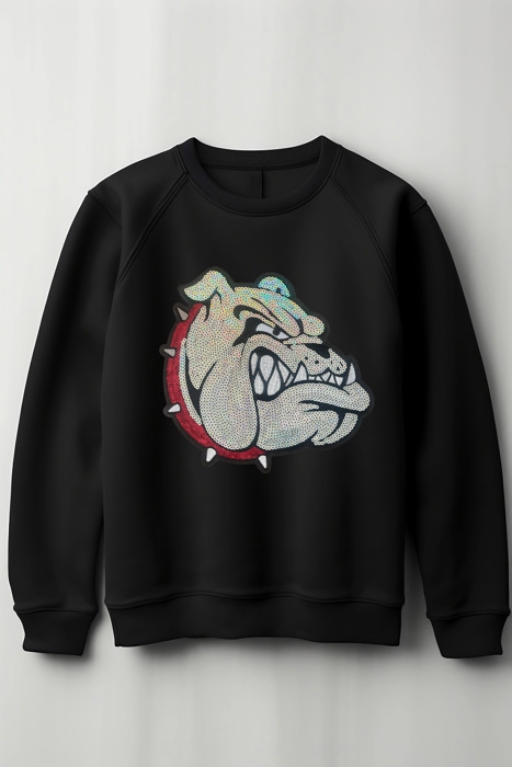 Crewneck Sweatshirt - Sequin Bulldog 