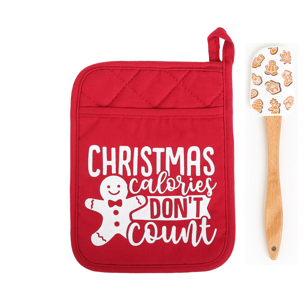 Cheerful Holiday Potholder and Spatula