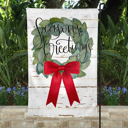  Garden Flag - Season's Greetings Magnolia Wreath with Bow