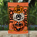  Garden Flag - Trick or Treat Stacked Pumpkins Candy