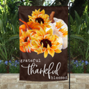  Garden Flag - Grateful Thankful Blessed Pumpkins Sunflowers