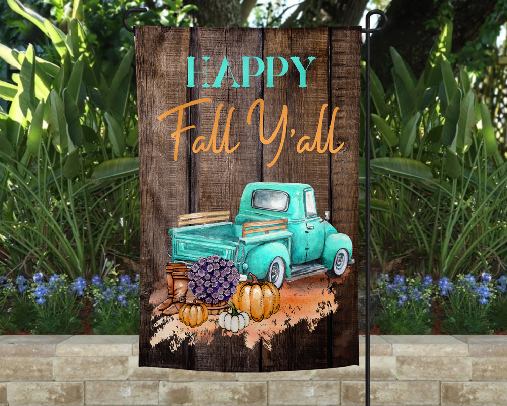 Garden Flag - Happy Fall Y'all Vintage Truck