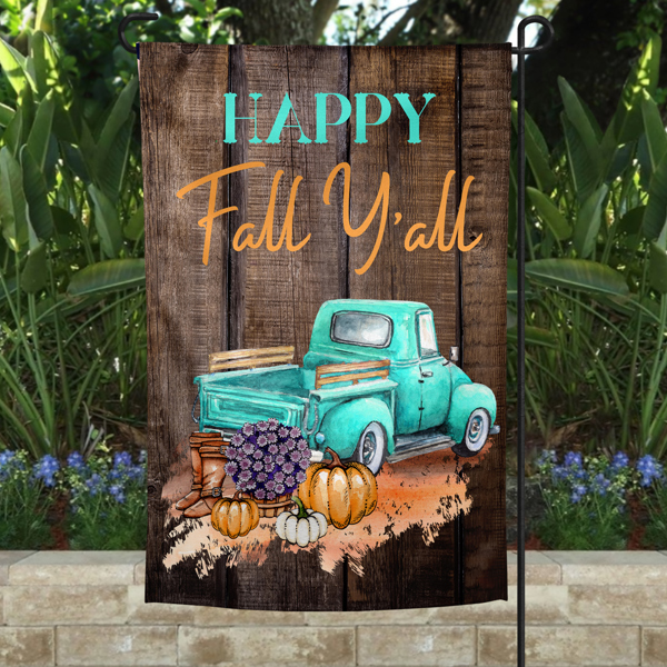 Garden Flag - Happy Fall Y'all Vintage Truck