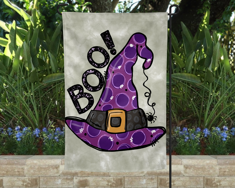 Garden Flag - Boo Witch Hat