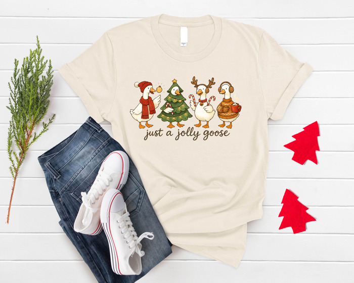 Tee - Just a Jolly Goose Christmas Holiday T-Shirt
