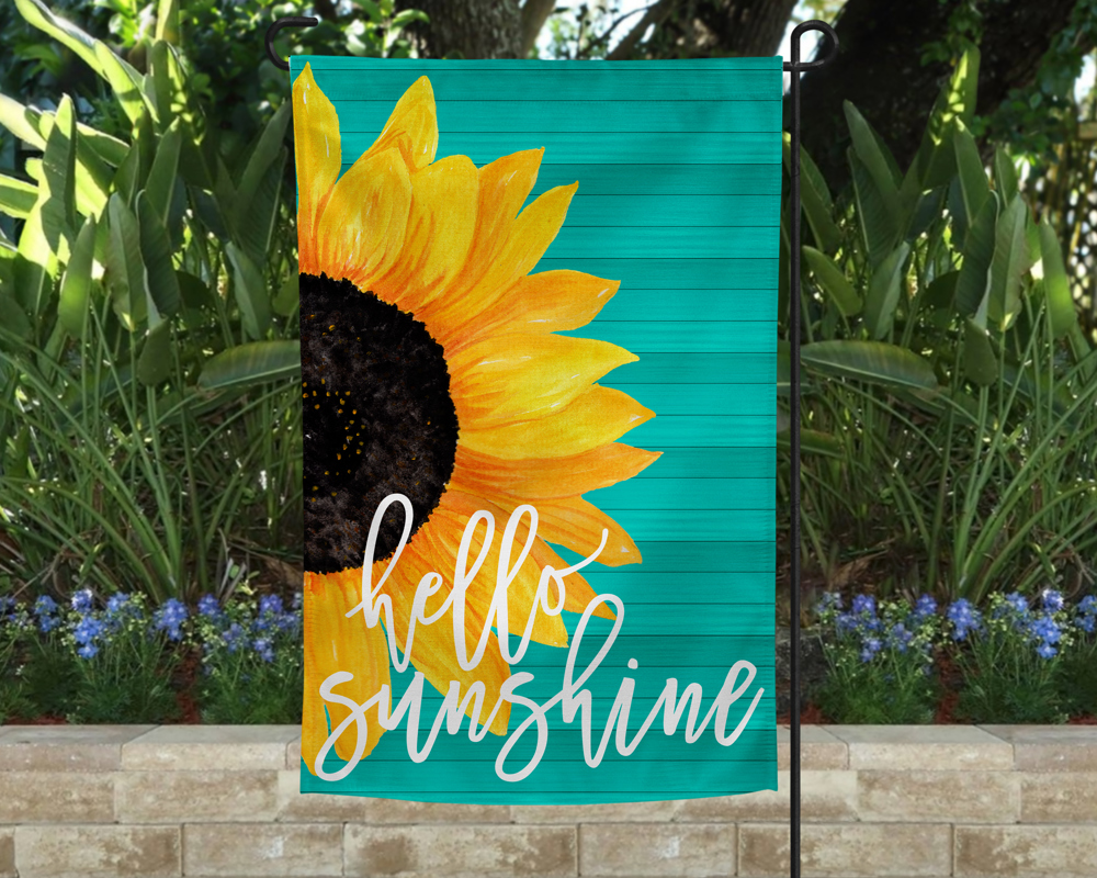 Garden Flag - Hello Sunshine Green