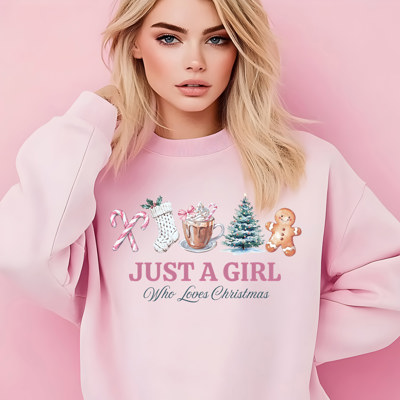 Crewneck Sweatshirt - Just a Girl Who Loves Christmas