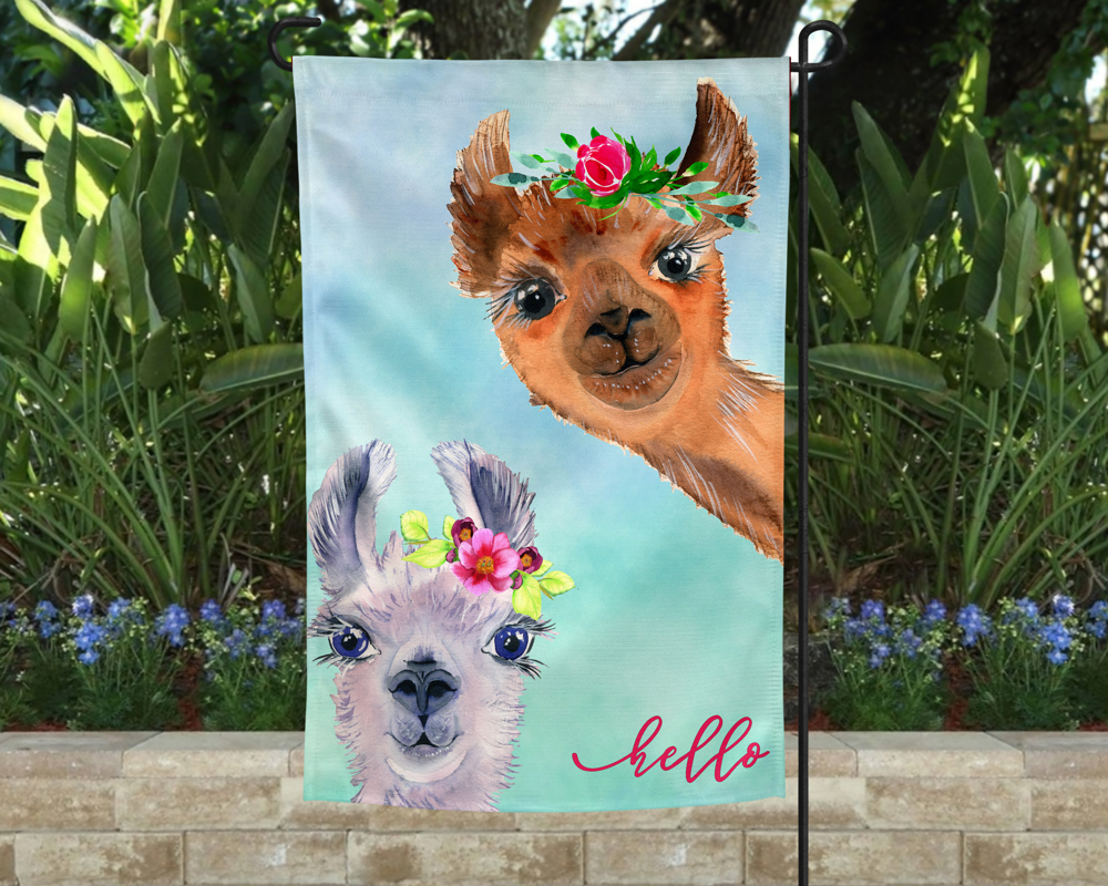 Garden Flag - Hello Llamas