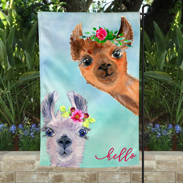 Garden Flag - Hello Llamas