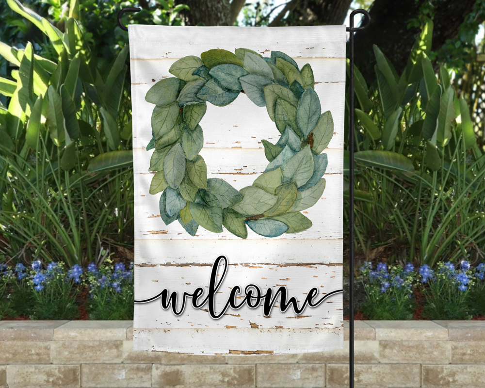 Garden Flag - Welcome Magnolia Wreath