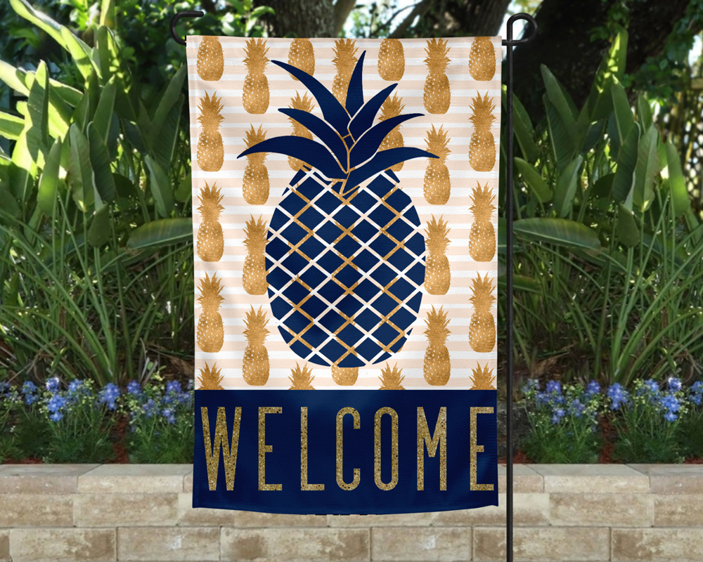 Garden Flag - Welcome Pineapple