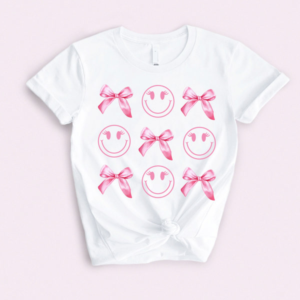 Tee - Pink Bows and Smileys T-Shirt