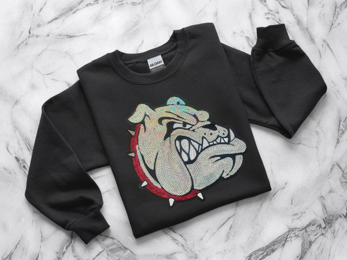 Crewneck Sweatshirt - Sequin Bulldog 